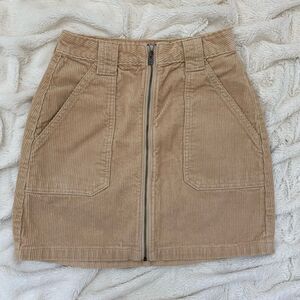 Hollister corduroy mini zip-up skirt